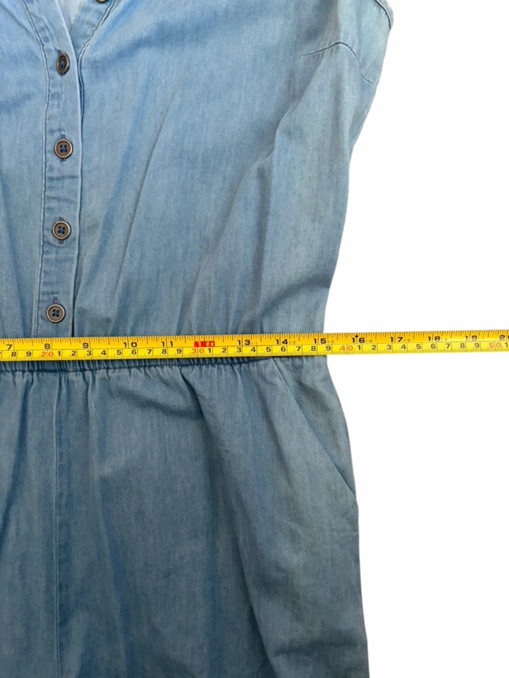 Light Blue Denim Style  100% Cotton Romper - Picture 6 of 8
